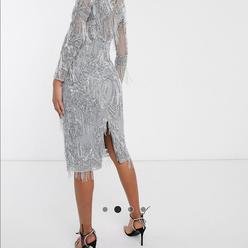 ASOS Floral Fringe MIDI Dress